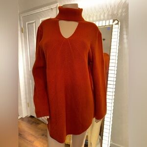 Chico's Vibrant Orange V-Neck Sweater